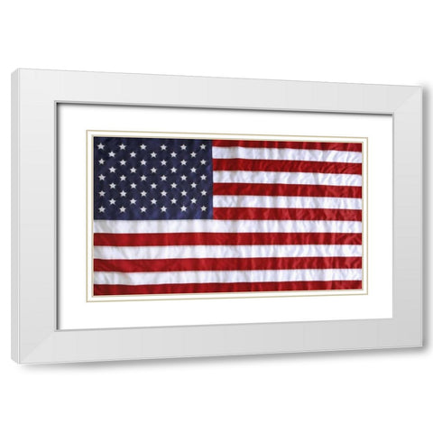 Digital manipulation of stars in American flag White Modern Wood Framed Art Print with Double Matting by Flaherty, Dennis