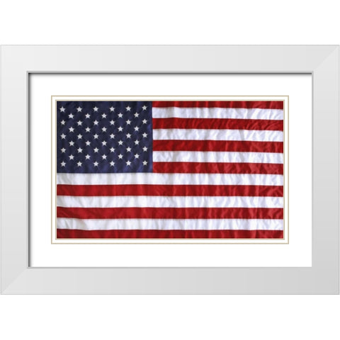 Digital manipulation of stars in American flag White Modern Wood Framed Art Print with Double Matting by Flaherty, Dennis