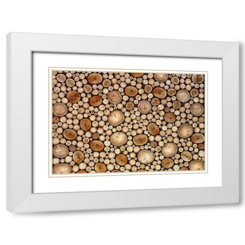 Circles White Modern Wood Framed Art Print with Double Matting by Ianeva, Aida