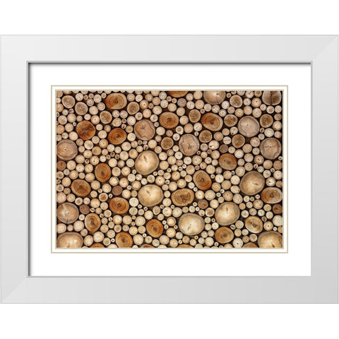 Circles White Modern Wood Framed Art Print with Double Matting by Ianeva, Aida