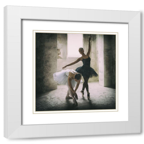 The  Subtle Bow White Modern Wood Framed Art Print with Double Matting by Schleicher-Schwarz, Roswitha