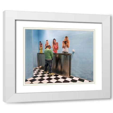 ....Ahahahah!!!! White Modern Wood Framed Art Print with Double Matting by Toniolo, Giorgio