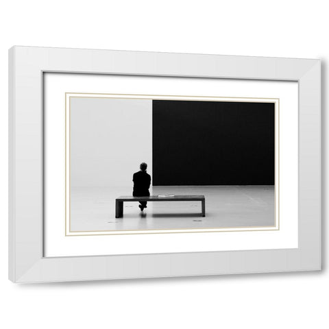 Black A White White Modern Wood Framed Art Print with Double Matting by Schuster, Inge