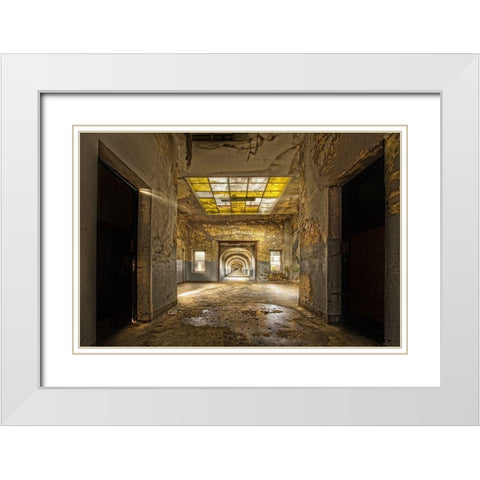 Labyrinth-School White Modern Wood Framed Art Print with Double Matting by Boomsma, Paul