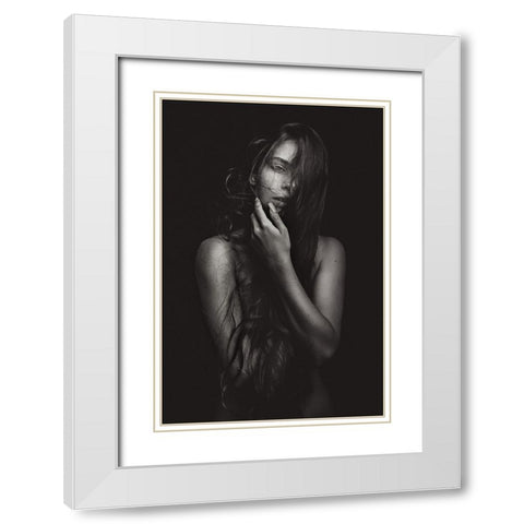 Klaudia White Modern Wood Framed Art Print with Double Matting by Krystynek MQEP, Martin