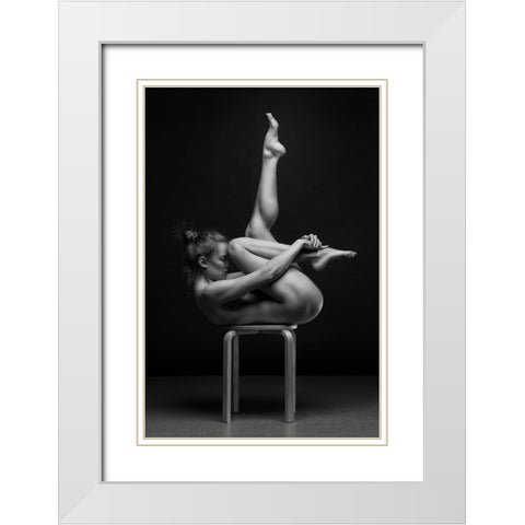 Bodyscape White Modern Wood Framed Art Print with Double Matting by Belovodchenko, Anton