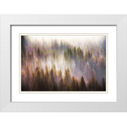 Untitled White Modern Wood Framed Art Print with Double Matting by Chopra, Atul