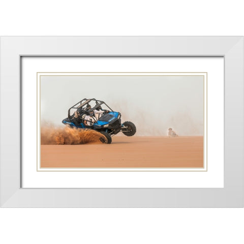 Drifting White Modern Wood Framed Art Print with Double Matting by Al Adwan, Rami