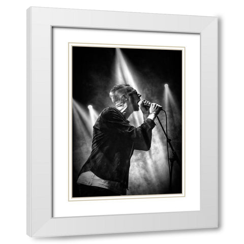 Shout In The Light White Modern Wood Framed Art Print with Double Matting by Samuelsson, Anders