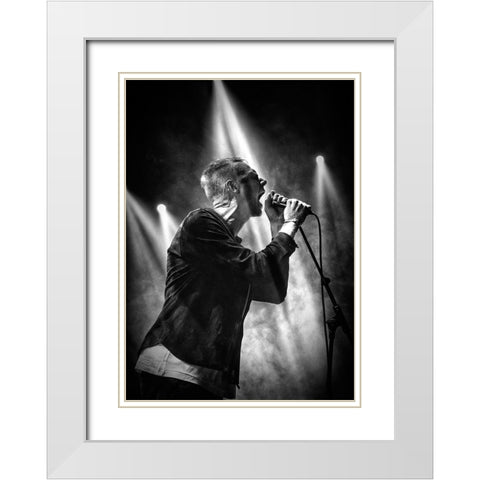 Shout In The Light White Modern Wood Framed Art Print with Double Matting by Samuelsson, Anders