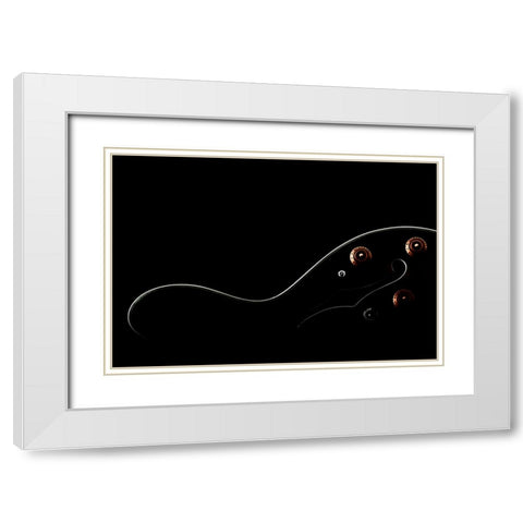 Sensualidad Musical White Modern Wood Framed Art Print with Double Matting by Marfanlo