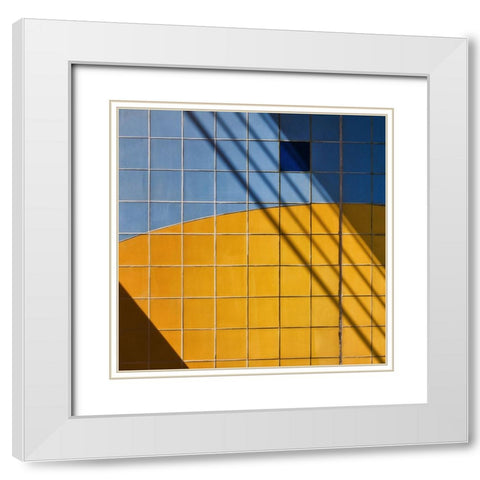 Square Shadow White Modern Wood Framed Art Print with Double Matting by van Maastricht, Henk