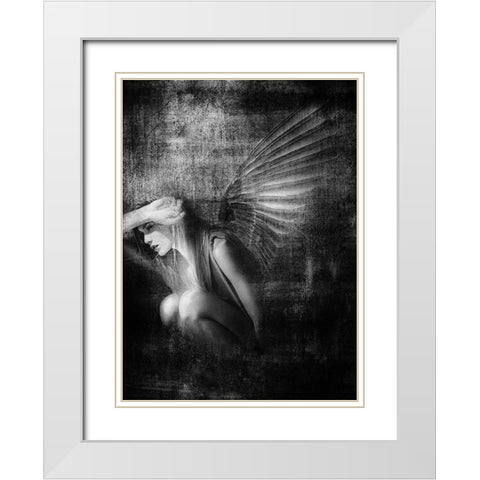 Exile White Modern Wood Framed Art Print with Double Matting by Hummel, Jeffrey
