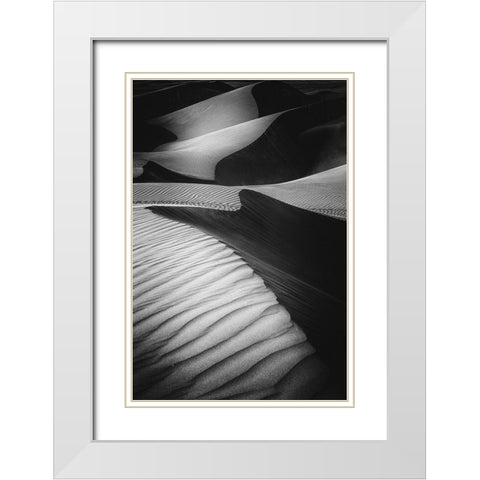 Desert Light White Modern Wood Framed Art Print with Double Matting by Al Adwan, Rami