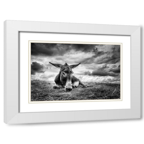 Taking A Break White Modern Wood Framed Art Print with Double Matting by Mortier, Kurt