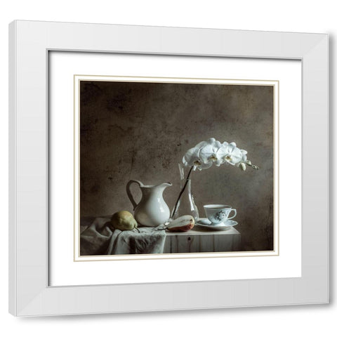 Old Wall White Modern Wood Framed Art Print with Double Matting by Perfoncio, Margareth