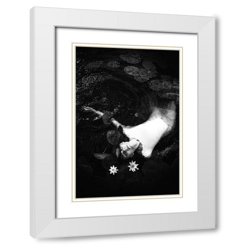 Ophelia White Modern Wood Framed Art Print with Double Matting by Bolgov, Ruslan
