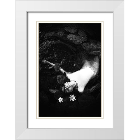 Ophelia White Modern Wood Framed Art Print with Double Matting by Bolgov, Ruslan