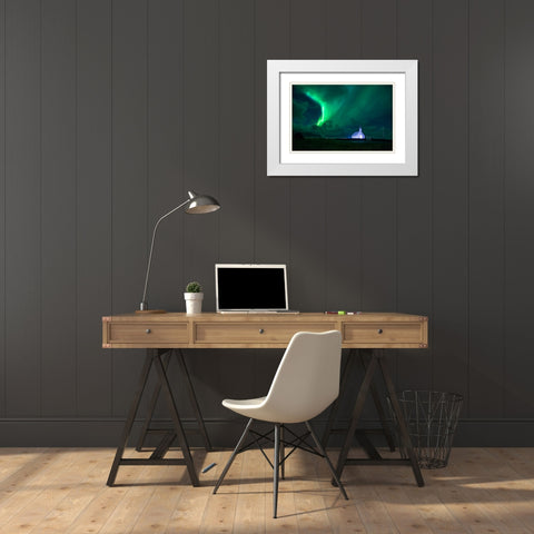 Magic Night In Budir White Modern Wood Framed Art Print with Double Matting by Auf dem, Andrea