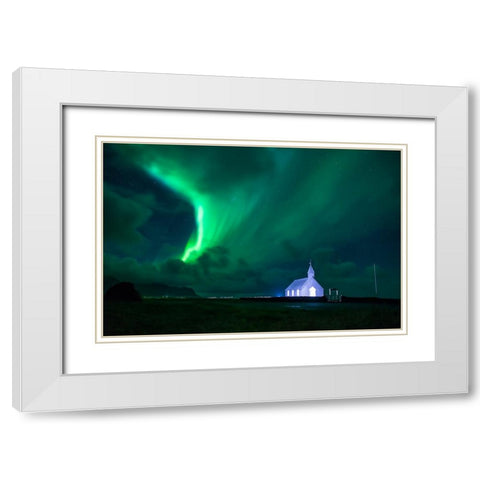 Magic Night In Budir White Modern Wood Framed Art Print with Double Matting by Auf dem, Andrea