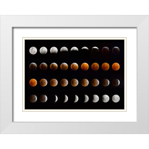 Lunar Eclipse White Modern Wood Framed Art Print with Double Matting by Peinado, Chechi