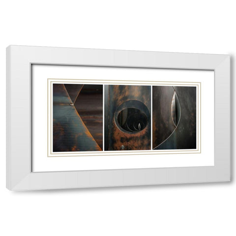 Triptich White Modern Wood Framed Art Print with Double Matting by Ghesquiere, Hilde