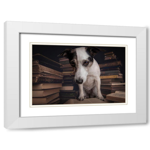 The Student White Modern Wood Framed Art Print with Double Matting by Willers, Heike