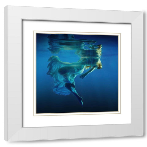 Symphony White Modern Wood Framed Art Print with Double Matting by Laudin, Dmitry