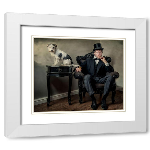 One Eyed Jack White Modern Wood Framed Art Print with Double Matting by Vanhercke, Monika