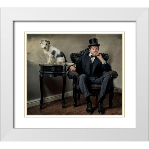 One Eyed Jack White Modern Wood Framed Art Print with Double Matting by Vanhercke, Monika