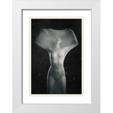 Coccoon White Modern Wood Framed Art Print with Double Matting by JAE