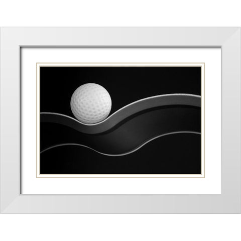 Craters And Curves White Modern Wood Framed Art Print with Double Matting by Hammer, Jacqueline