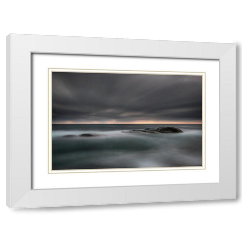Tranquility White Modern Wood Framed Art Print with Double Matting by Lindsten, Christian
