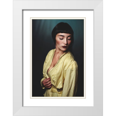 Fem White Modern Wood Framed Art Print with Double Matting by Renzulli, Antonella