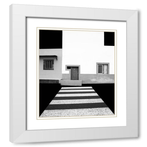 Untitled White Modern Wood Framed Art Print with Double Matting by Schuster, Inge