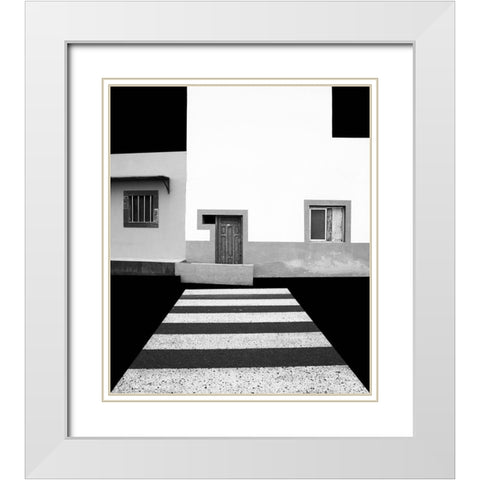 Untitled White Modern Wood Framed Art Print with Double Matting by Schuster, Inge