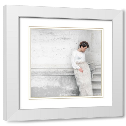 Humility White Modern Wood Framed Art Print with Double Matting by Claes, Gilbert