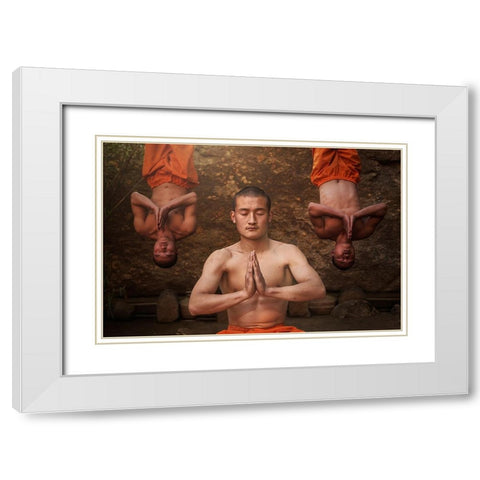 Kung Fu Life White Modern Wood Framed Art Print with Double Matting by AL Farsi, Haitham