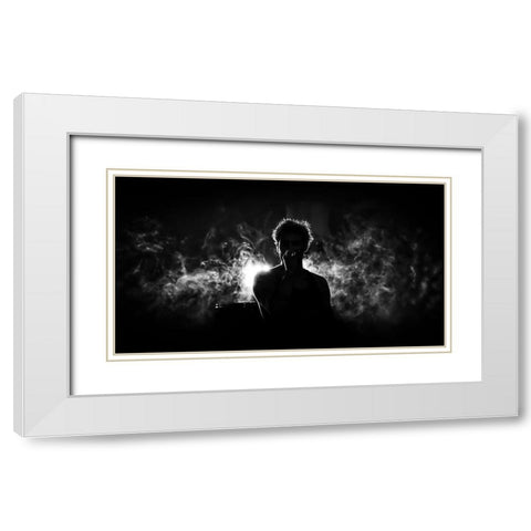 May Be You White Modern Wood Framed Art Print with Double Matting by L, Christophe