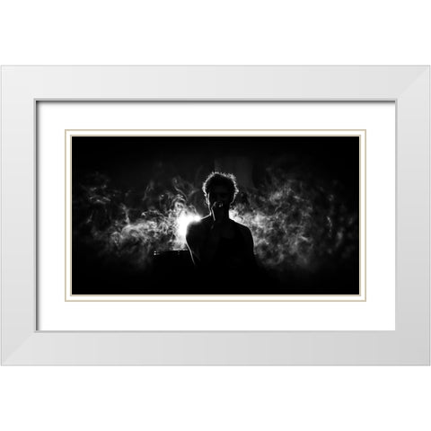 May Be You White Modern Wood Framed Art Print with Double Matting by L, Christophe