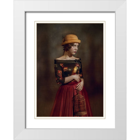 Untitled White Modern Wood Framed Art Print with Double Matting by Melik-Nubarova, Svetlana