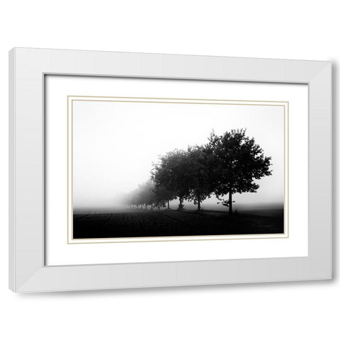 Foggy Day White Modern Wood Framed Art Print with Double Matting by Buchmann, Oliver