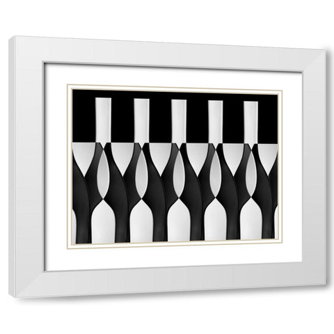 Spoons Abstract: Bottles Glasses Candles White Modern Wood Framed Art Print with Double Matting by Hammer, Jacqueline