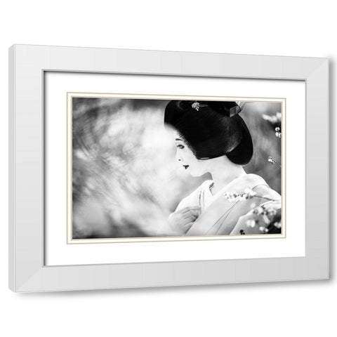 Daydream White Modern Wood Framed Art Print with Double Matting by MATSUNAGA, TORU