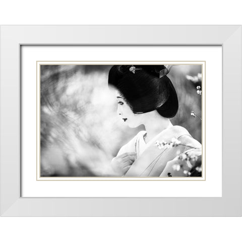 Daydream White Modern Wood Framed Art Print with Double Matting by MATSUNAGA, TORU