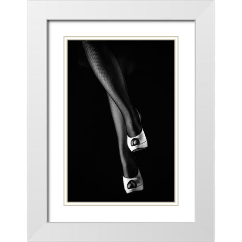 Feminility White Modern Wood Framed Art Print with Double Matting by Ianeva, Aida