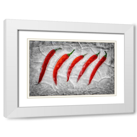 Frozen Fire White Modern Wood Framed Art Print with Double Matting by Losada, Secundino