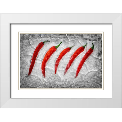 Frozen Fire White Modern Wood Framed Art Print with Double Matting by Losada, Secundino
