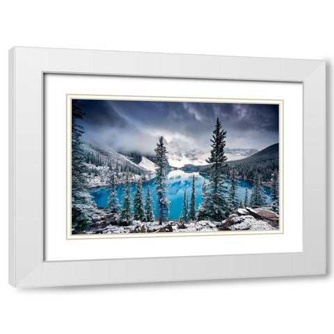 Morning Blues White Modern Wood Framed Art Print with Double Matting by Cole, Trevor
