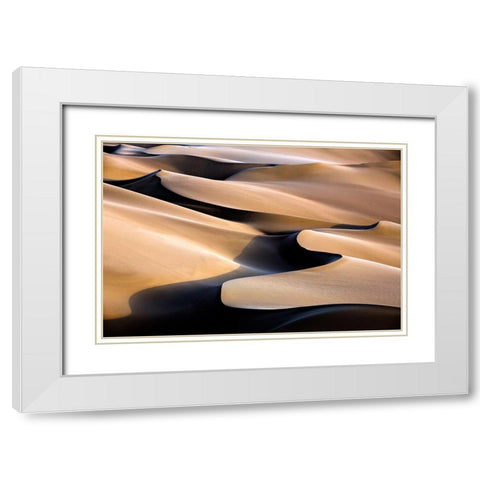 Music White Modern Wood Framed Art Print with Double Matting by Momeni, Mohammadreza